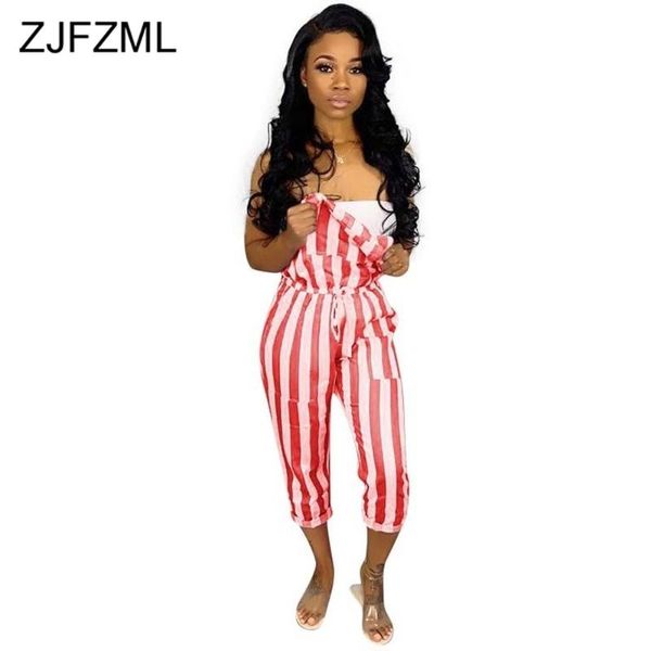 

women's jumpsuits & rompers spaghetti strap one piece overall for women blue white striped backless jumpsuit casual sleeveless elastic, Black;white