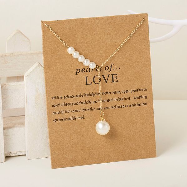 8 modelli Wish Card Farfalla Perla Lettera Luna Stella Collana con ciondolo Donna Clavicola Catena Girocollo Coppia di sposi Gioielli regalo