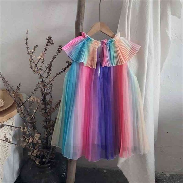 ARRIVO ARRIVO ESTATE Girls Fashion Rainbow Dress Bambini Principessa Abiti Abiti 210528