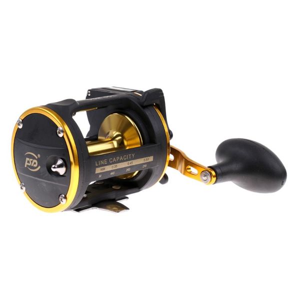

trolling saltwater fishing reel + counter 3bb 22lbs boat drum reels baitcasting