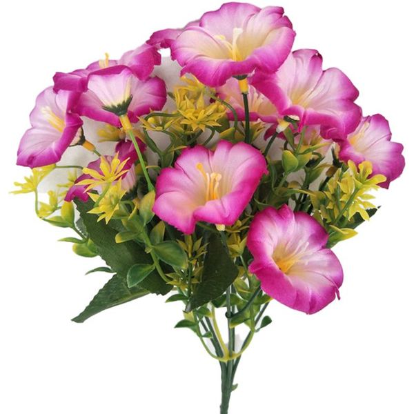 

35cm 12 heades 6 branches artificial flowers morning glory for wedding house garden christmas decorative simulation fake flower & wreaths