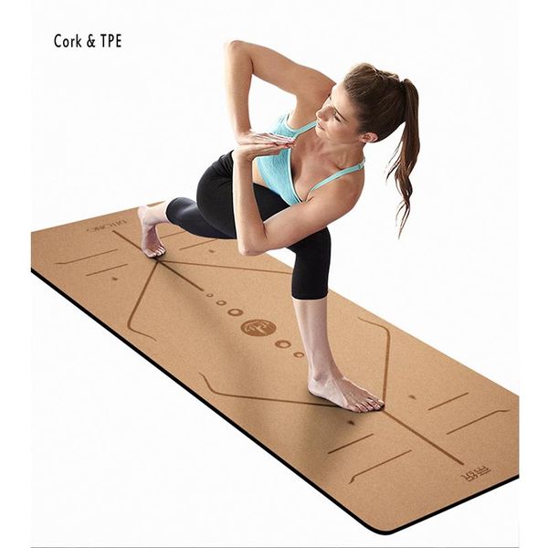 

yoga mats 6mm thick non slip soft eco-friendly cork tpe exercise mat for pilates
