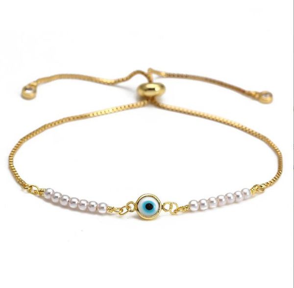 Gold Evil Blue Eye Armbänder Glück türkische Augen Charme Armband für Frauen Mädchen Strand Schmuckparty Geschenk 10 Stile Großhandel 5991