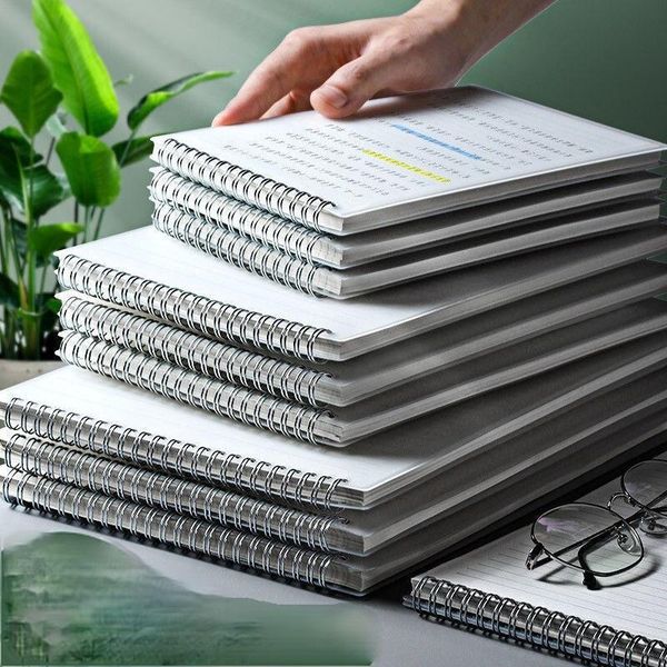 

notepads a6/a5/b5 pp cover sketchbook spiral notebook inner blank 80gsm grid line school supplies pencil drawing notepad coil notebooks, Purple;pink