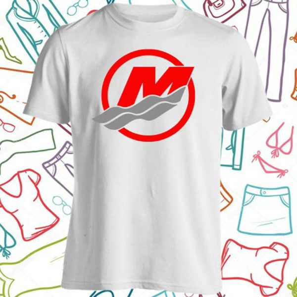 

mercury fishing logo men's white t-shirt size s to 3xl, White;black