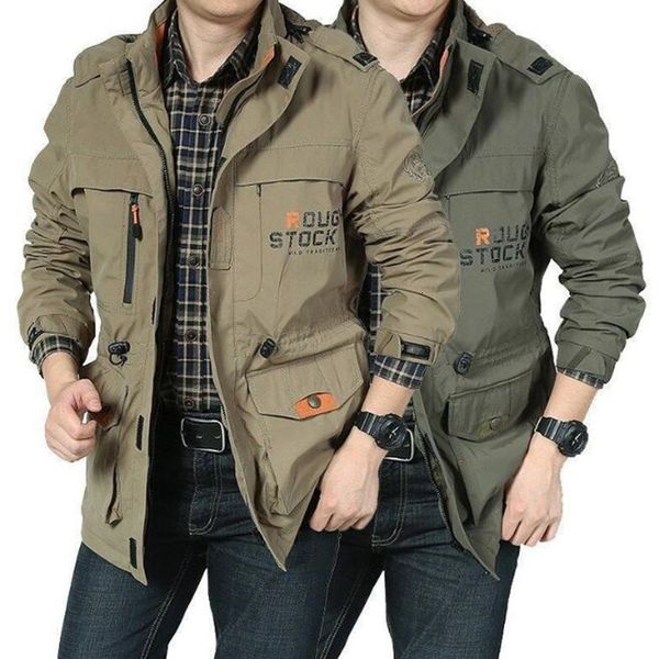 

men's jackets men's coat, wear, casual windbreaker, blue khaki jacket, military green, m-4xl large, Black;brown