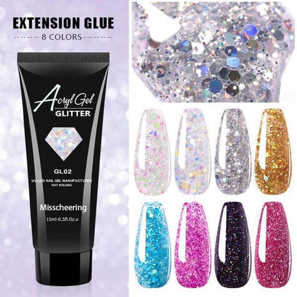 

nail gel 15ml for finger nails extensions mix glitter sequins painless acrylic building varnish hybrid uv polish, Red;pink
