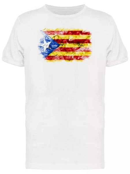 

catalonia smoky flag men's tee -image by shutterstock, White;black
