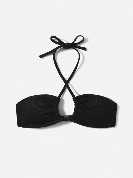 

solid halter bikini j7kk#, White;black