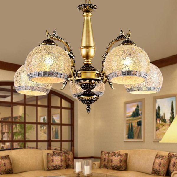 

pendant lamps european style living room bronze chandelier candle lamp modern dining bedroom double wf
