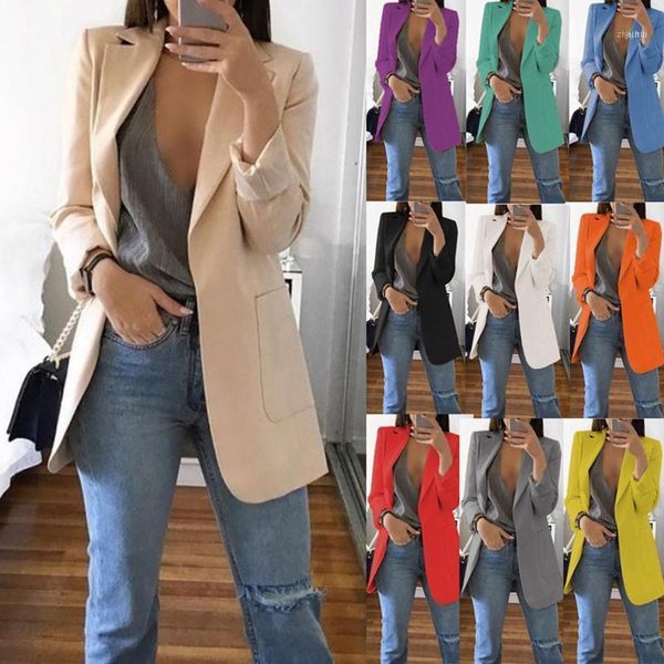 

casual women black coats europe spring 2021 fashion streetwear pockets jacket long sleeve ladies white office work suits1, White;black