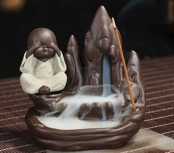 

incense burner creative home decor the little monk small buddha censer backflow use in house fragrance lamps