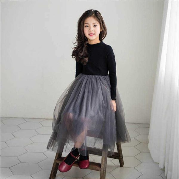 Baby Girl Princess Party Frock 2020 Primavera Autunno Inverno Velluto Ragazza Tulle Maglia Abito da sera elegante Abito gonfio Bambini caldi Vesti Q0716