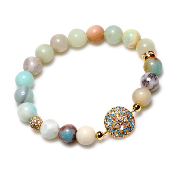 

fashion colorful flowers simple stone bracelet student diamond gold-plated zircon bracelet jewelry, Black