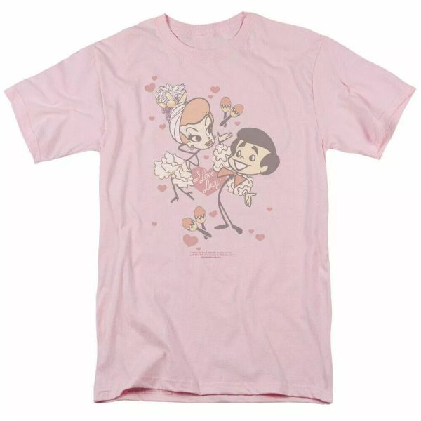 

i love lucy rumba dance t shirt mens licensed desi classic tv show light pink, White;black