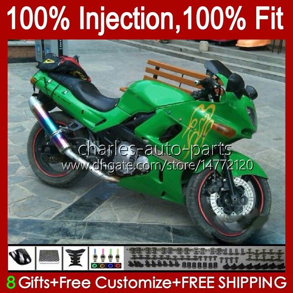 Feedings de injeção para Kawasaki Ninja ZZR-400 ZZR-600 ZZR400 93 94 95 96 97 98 99 00 84HC.36 ZZR600 ZZR 600 2008 2008 2003 2007 2006 OEM Kit Green Green