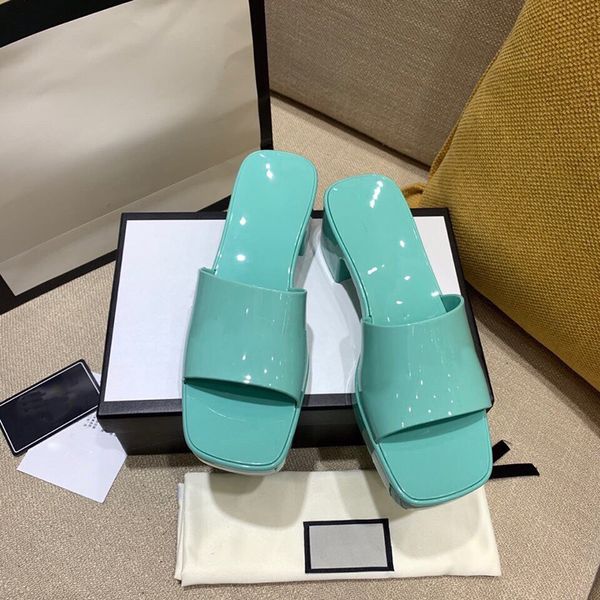 

fashion platform slippers womens slides with heels sliders sandals luxurys designers shoes slipper wedges slide sandales 21051901xs, Black