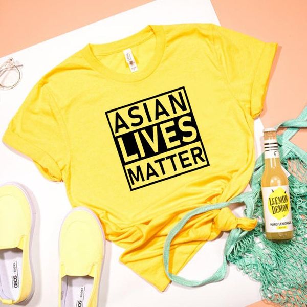 

women's t-shirt asian lives matter women t shirts human rights equlity graphic tshirt cotton plus size summer fashion drop, White