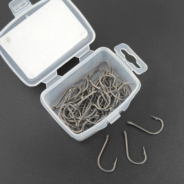 

50pcs/box tackle barbed hooks steel accessories fishing