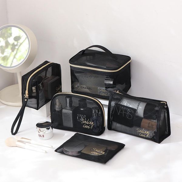 

cosmetic bags & cases large capacity mesh portable storage bag travel transparent wash
