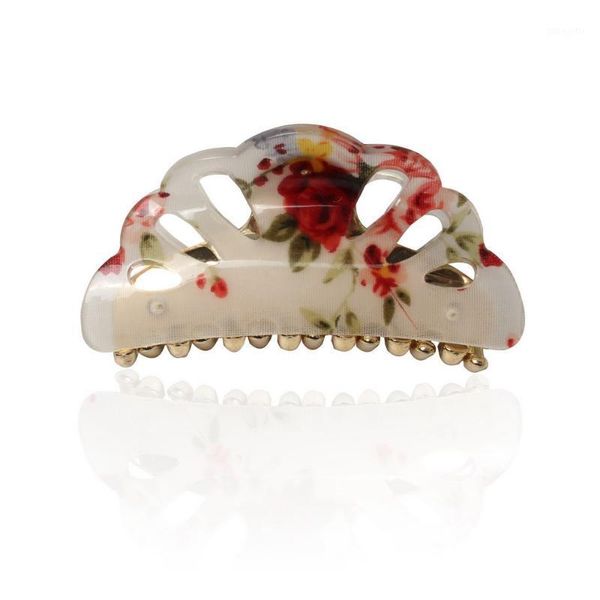 

medium acrylic hair accessories women elegant claw hairpins flower clips1