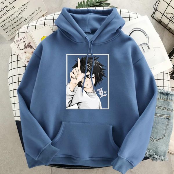 

men's hoodies & sweatshirts clothes mmen f japanese anime death note printing male oversized casual loose man thirteen colors mens sli, Black