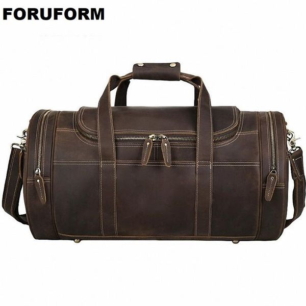

duffel bags 2021 fashion bucket travel bag genuine leather carry on luggage duffle tote weekender overnight li-2552
