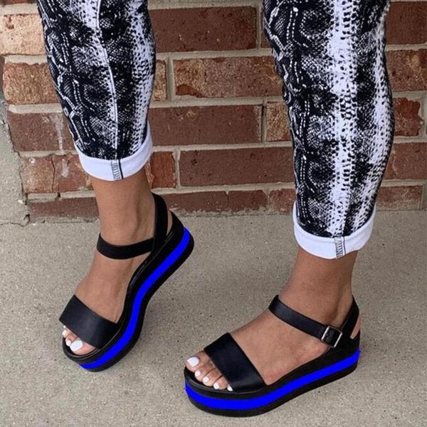 

sandals 2021 female shoes ladies flat platform summer mixed colors wedges women's casual light beach for, Black