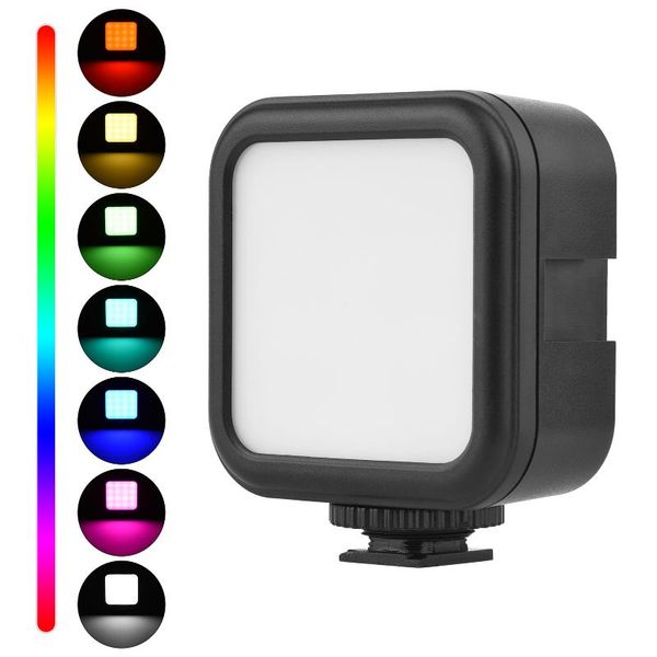 

flash heads mini led rgb video light pography on-camera fill 3000-6500k cold shoe 1/4inch screw hole for live stream shooting