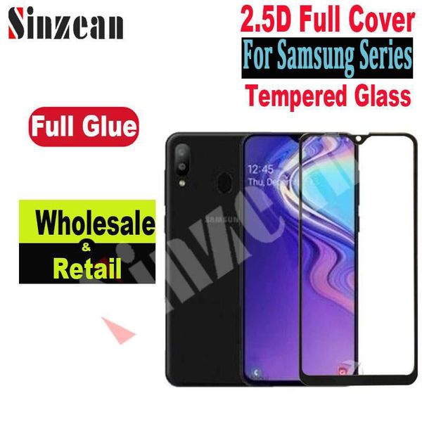 

sinzean 25pcs for galaxy m11/m21/m10/m30/m20/m40/m50/m30s 2.5d full cover tempered glass glue screen protector cell phone protectors