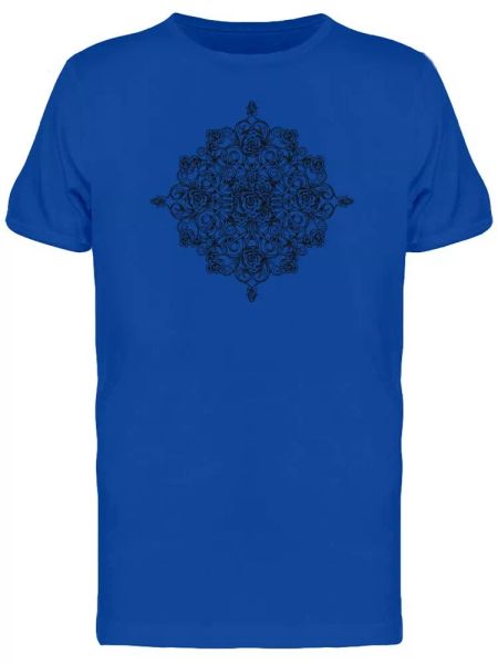 

black gothic flower ornament men's tee -image by shutterstock, White;black