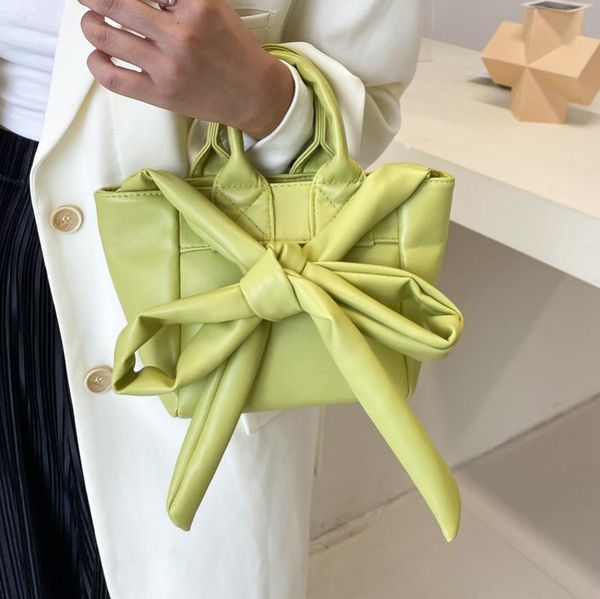 

evening bags pu leather crossbody bag for women 2021 winter personality bow shoulder lady designer handbag and purses brand trends totes