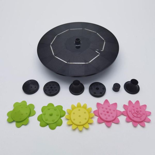 

mini solar water fountain pool rotating one fountains petal bird bath high power 3w floating garden decorations