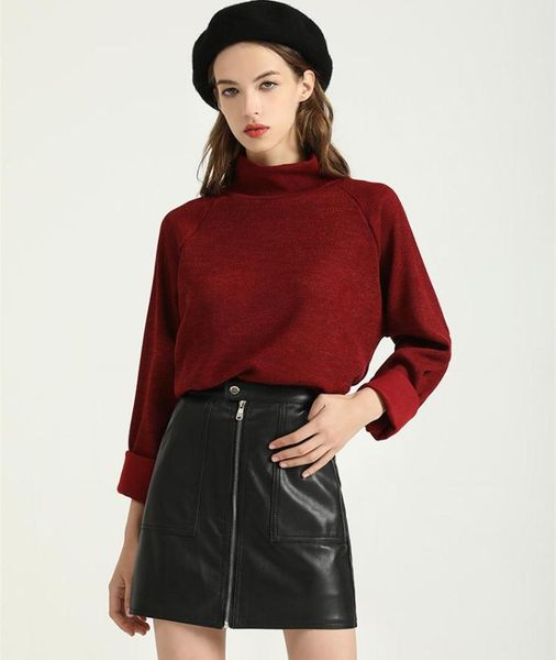 

women's sweaters turtleneck women autumn winter long sleeve pullover knitting sweater ladies loose casual plus size jumpers puff femme, White;black