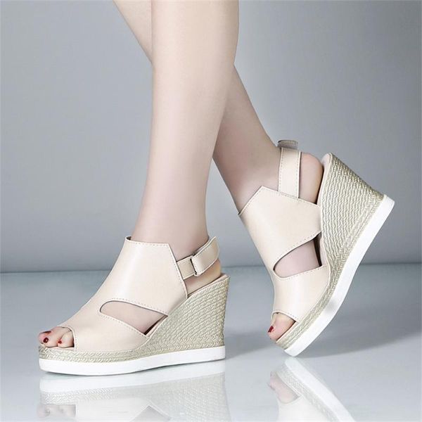 

dress shoes 2021 summer women's sandals comfortable wedge with high heel fashion waterproof platform open toe slim, Black