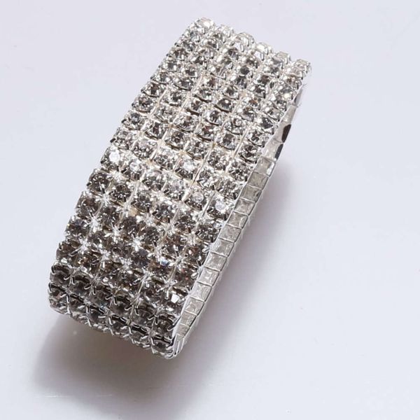 

6-row flash diamond elastic bridal jewelry bracelet in various styles, Black