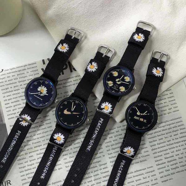 

designer watch brand watches luxury watch little daisy insfeng gd same student korean version simple canvas band creative lovers intimate, Slivery;brown
