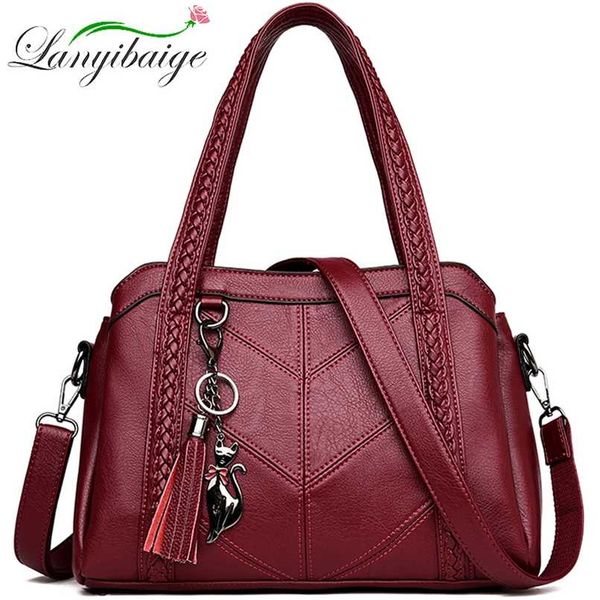 

women casual tote bag female handbag small shoulder bag for women tote ladies vintage genuine leather crossbody bag sac a main 211025