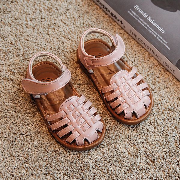 

children soft leather beach shoes girls princess dress shoes kids roman sandals baby girls gladiator shoes size 23-34, Black;grey