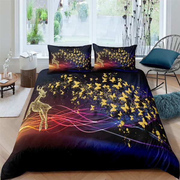 

bedding sets homesky 3d vivid deer set  duvet cover with pillowcase bed qulit 2/3pcs wholesale merry christmas