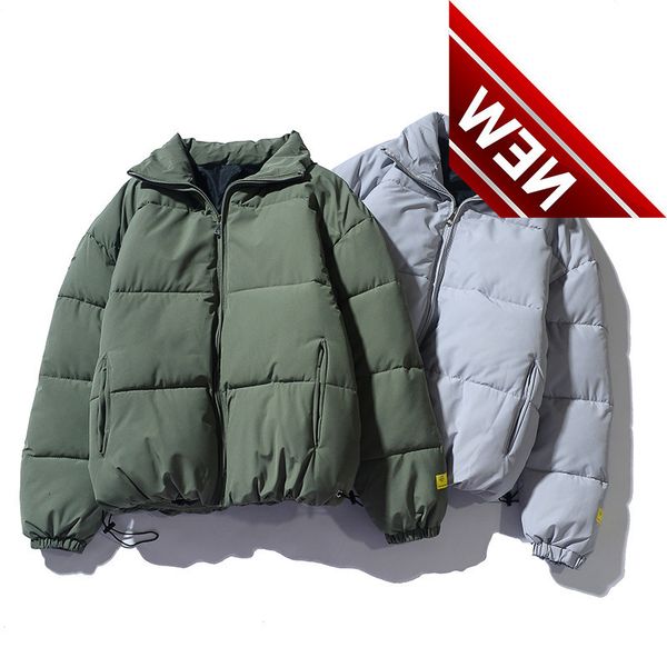 

men's clothing trends 2021 winter new down jacket warm pure color all-match casual cotton, Black