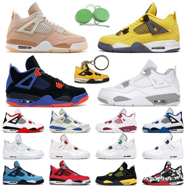 

jumpman 4 safety orange basketball shoes men women 4s lightning shimmer guava ice university blue white oreo mens trainer