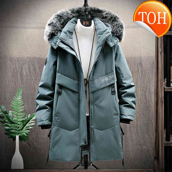 

faux -15 down degree men fur hooded jacket 2021 winter mens windbreaker hoodie coat long warm overcoat male outwear oversize, Black
