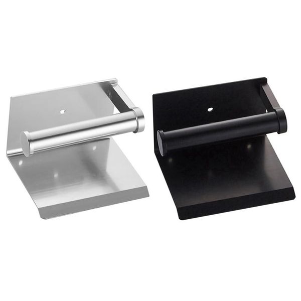 

toilet paper holders set holder with shelf wall mounted mobile phone towel silver & black