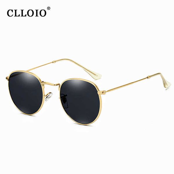 

clloio round sunglasses for women classic vintage small metal frame sun glasses for men driving gafas de sol para hombre p0814, White;black