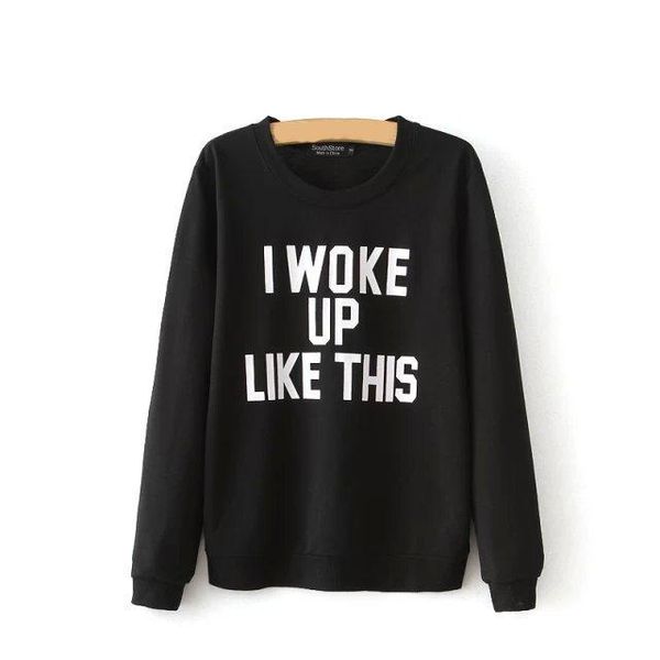 

women's hoodies & sweatshirts 0132 i woke uplike this, Black