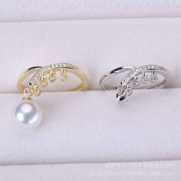 

diy s925 ring empty bracket body 925 pearl silver accessories cyjz074