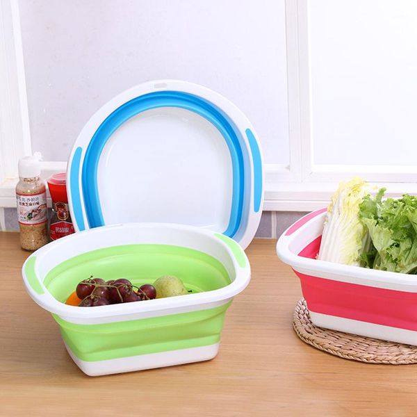 

buckets portable collapsible basins vegetable fruit outdoor camping picnic household cleaning tools accessories supplies item