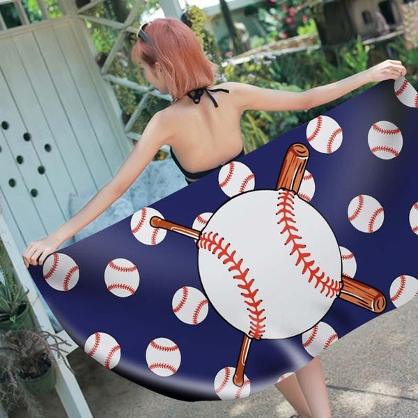 

towel 3d digital print baseball series microfiber rectangular beach summer toalla yoga mat t503