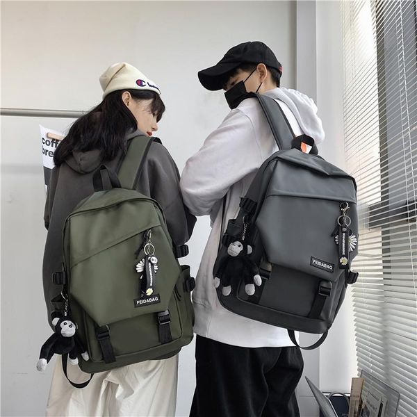 

backpack 2021 leisure women's nylon waterproof korean high capacity schoolbag youth